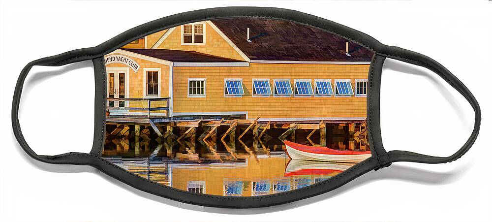 New England Face Mask featuring the photograph Southend Yacht Club by David Thompsen