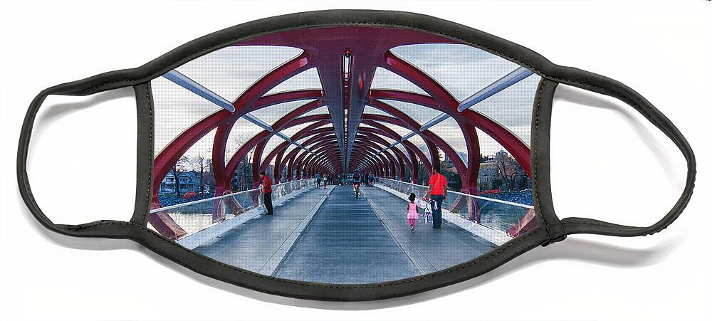 Bow River Bridge Face Mask featuring the photograph Space Bridge by Guy Whiteley