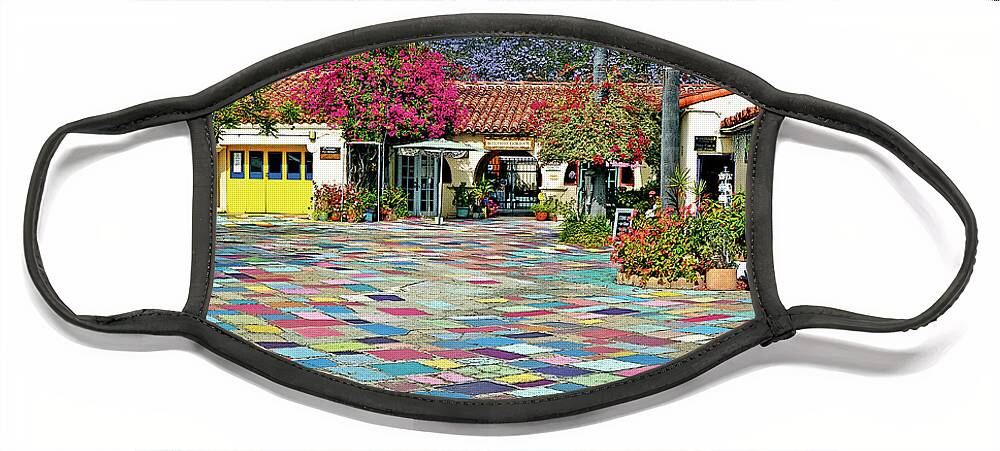 Happy Place Face Mask featuring the photograph Spanish Village Art Center - Balboa Park, San Diego, California by Denise Strahm