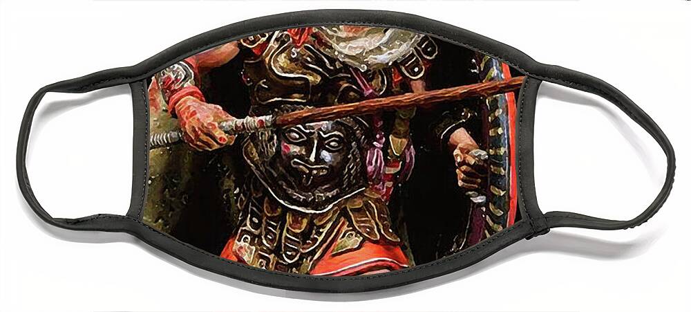 Spartan Warrior Face Mask featuring the painting Spartan Hoplite - 05 by AM FineArtPrints
