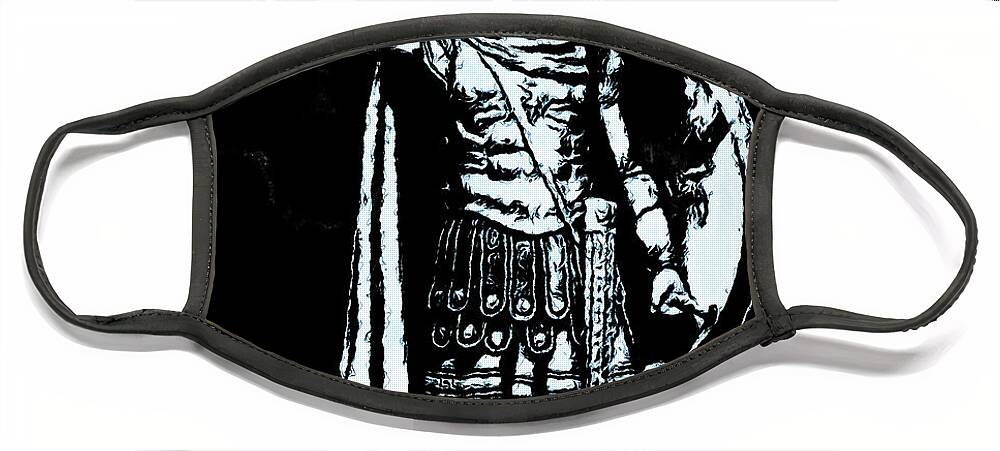 Spartan Warrior Face Mask featuring the painting Spartan Hoplite - 19 by AM FineArtPrints