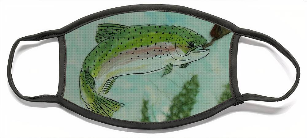 Fish Face Mask featuring the painting Speckled by Terry Honstead