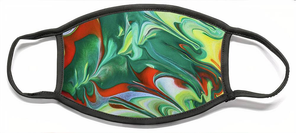 Abstract Face Mask featuring the painting Spiral Dance by Patti Schulze
