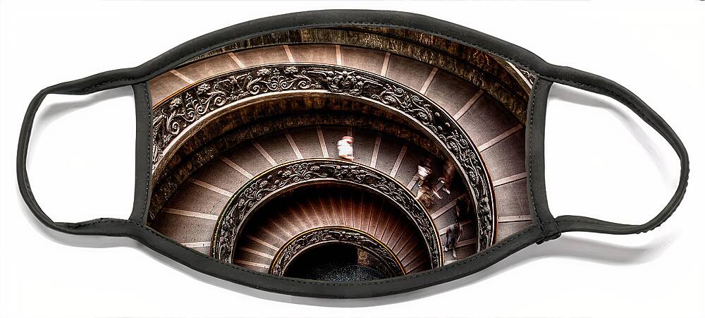 Spiral Staircase Face Mask featuring the photograph Spiral Staircase No1 by Weston Westmoreland