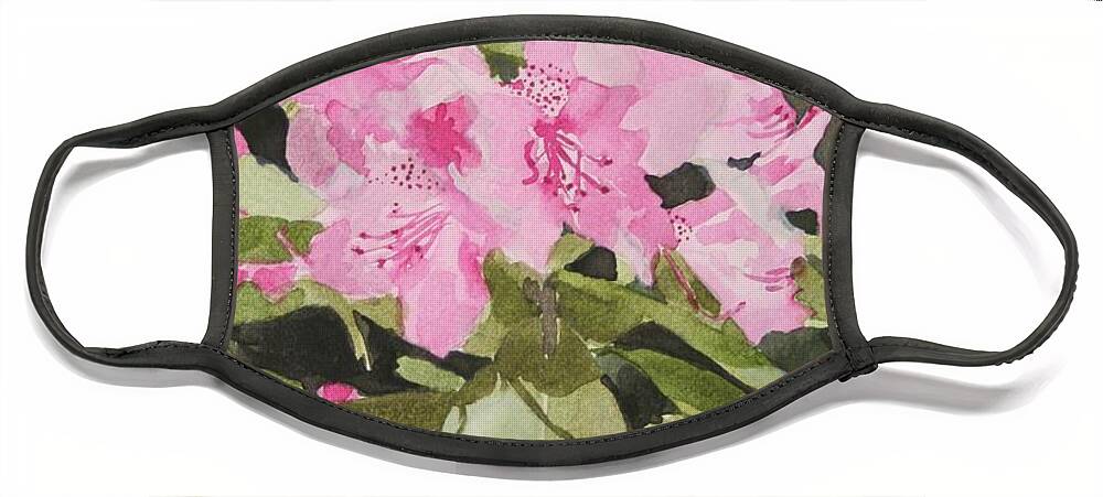 Flowers Face Mask featuring the painting Spring at the Cabin by Jean Blackmer