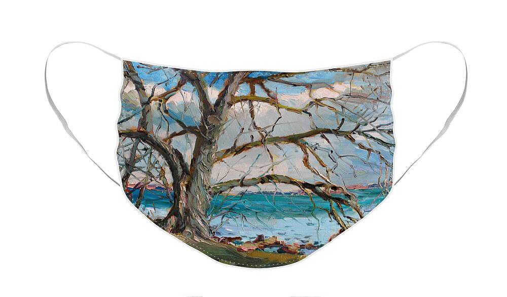 Tree Face Mask featuring the painting Spring Breeze by Ylli Haruni