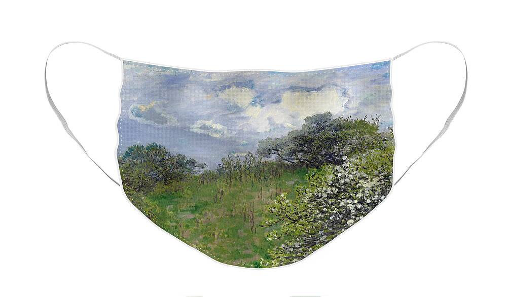 Spring Face Mask featuring the painting Spring by Claude Monet