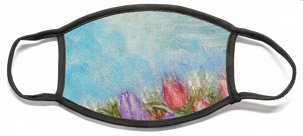 Impressionism Face Mask featuring the painting Spring Emerging by Lyric Lucas
