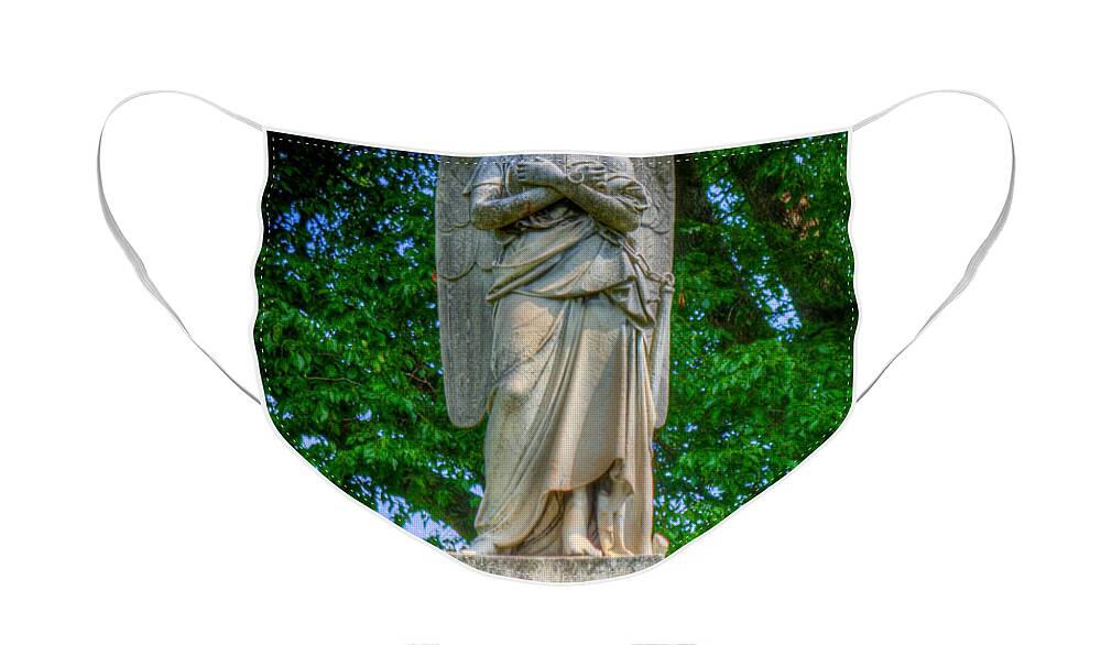 Spring Grove Face Mask featuring the photograph Spring Grove Angel Statue by Jonny D
