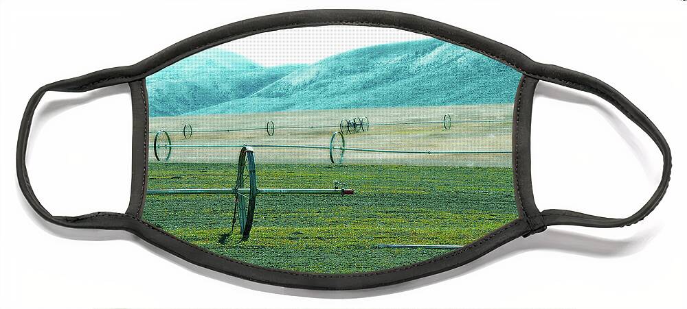Landscape Face Mask featuring the photograph Sprinkler - Eastern WA by Brian O'Kelly