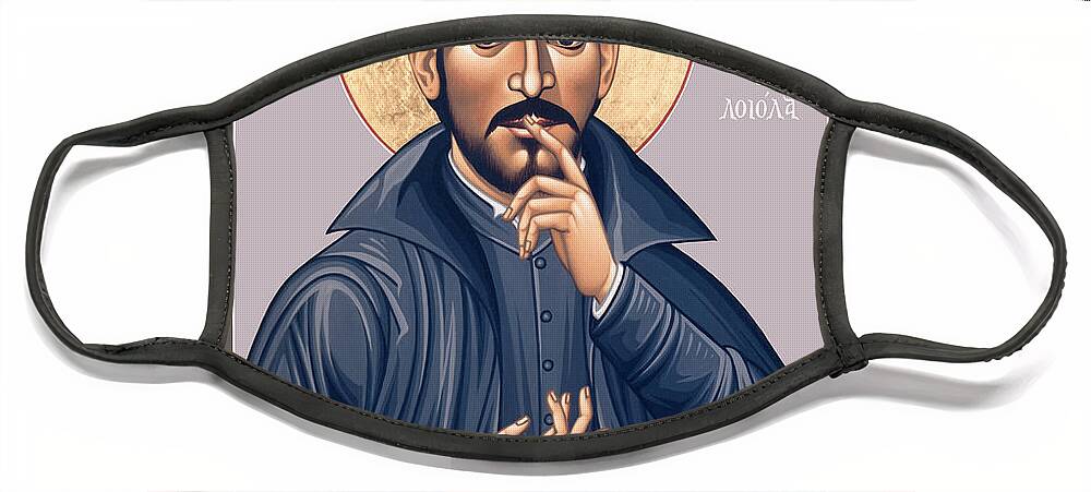 St. Ignatius Loyola Face Mask featuring the painting St. Ignatius Loyola - RLIGL by Br Robert Lentz OFM