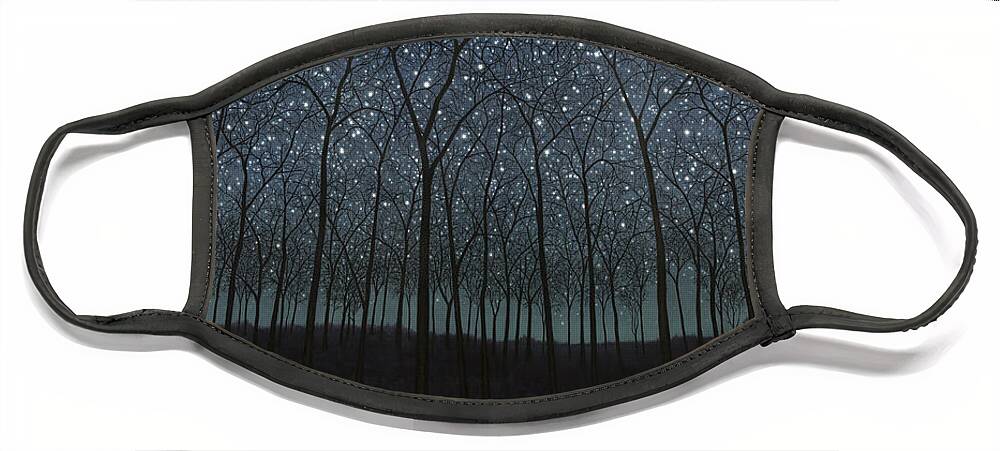 Stars Face Mask featuring the painting Starry Trees by James W Johnson