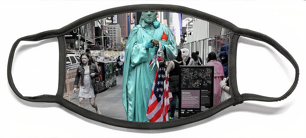 Statue Of Liberty Face Mask featuring the photograph Statue Of Liberty guy by Jackson Pearson