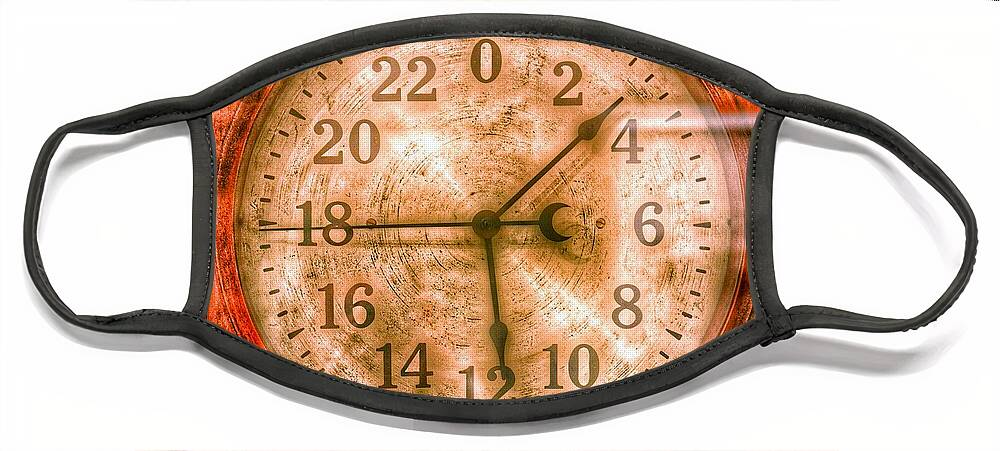 Steampunk Face Mask featuring the photograph Steampunk - 24 Hour Antique Clock by Marianna Mills