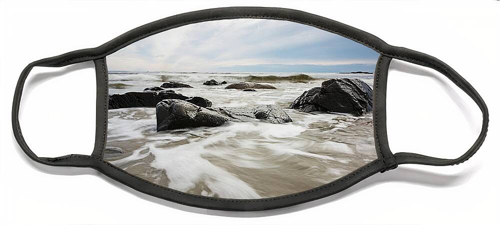 Maine Face Mask featuring the photograph Stormy Maine Morning #3 by Natalie Rotman Cote