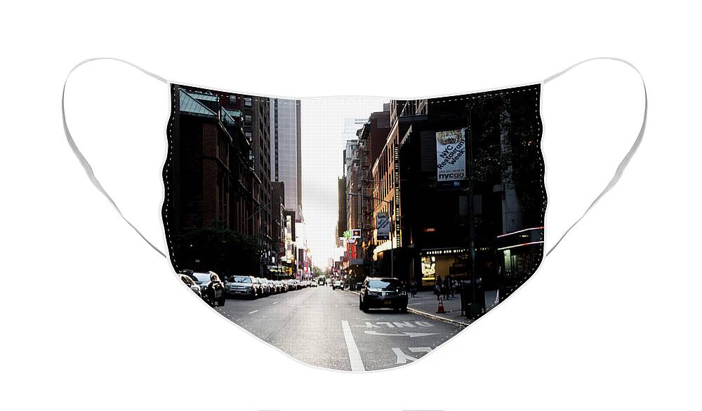New York Face Mask featuring the photograph Street Scene by Lora Lee Chapman