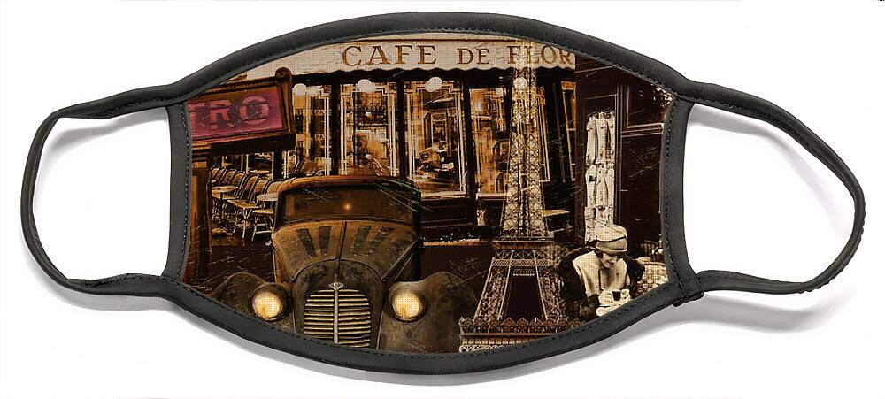 Paris Face Mask featuring the painting Streets of Paris by Mindy Sommers
