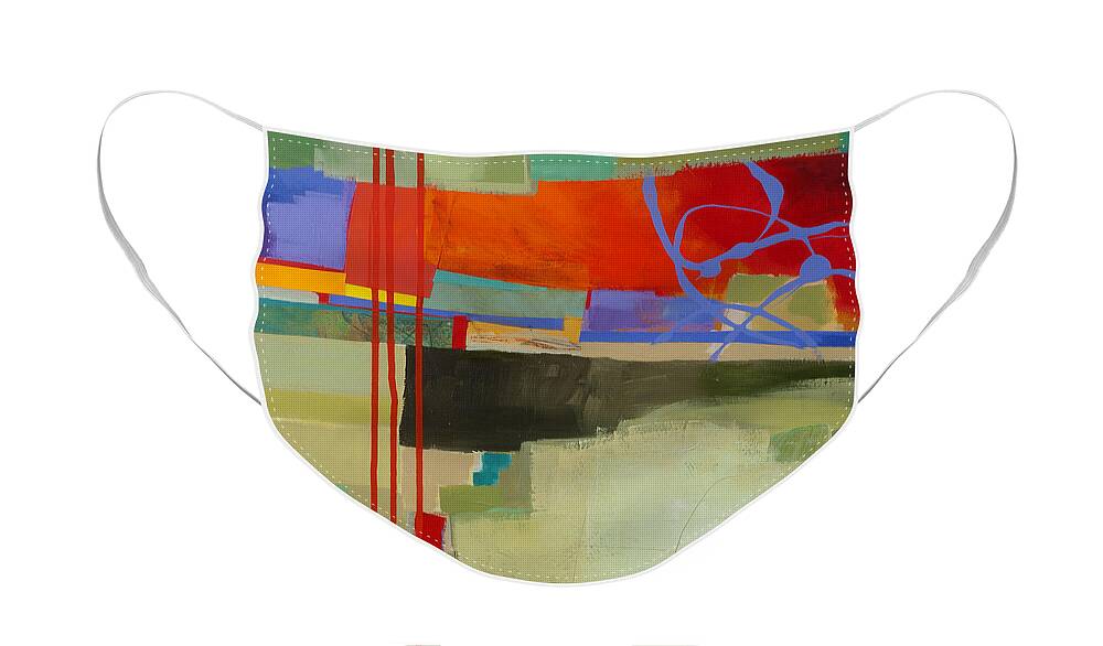 Abstract Art Face Mask featuring the painting Stripes and Dips 2 by Jane Davies