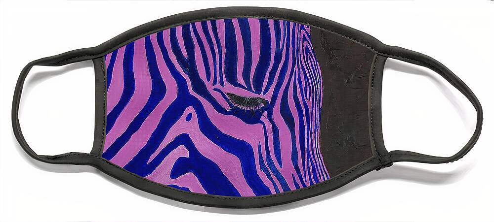 Zebra Face Mask featuring the painting Stripes by Charla Van Vlack