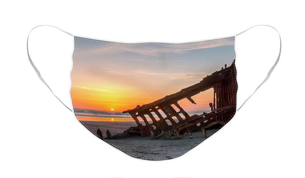 Peter Iredale Face Mask featuring the photograph Stuck In The Sand by Kristina Rinell