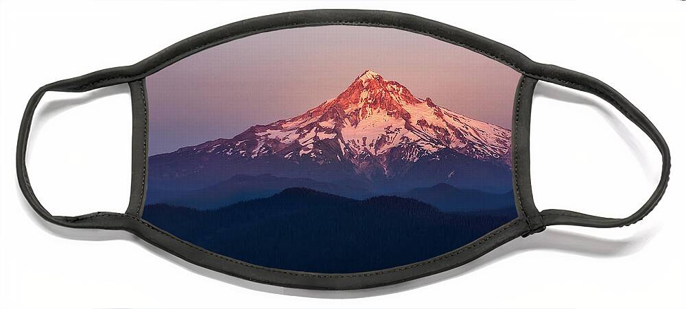 Sunset Face Mask featuring the photograph Sturgeon Moon Over Mount Hood by Jon Ares