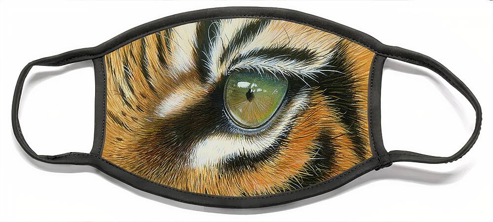 Tiger Face Mask featuring the painting Sumatra by Mike Brown