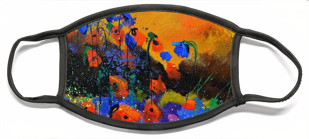 Poppies Face Mask featuring the painting Summer 516091 by Pol Ledent