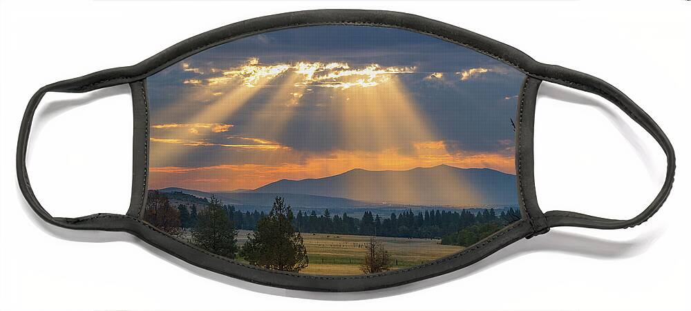 Landscape Face Mask featuring the photograph Sun Rays In the Valley by Randy Robbins