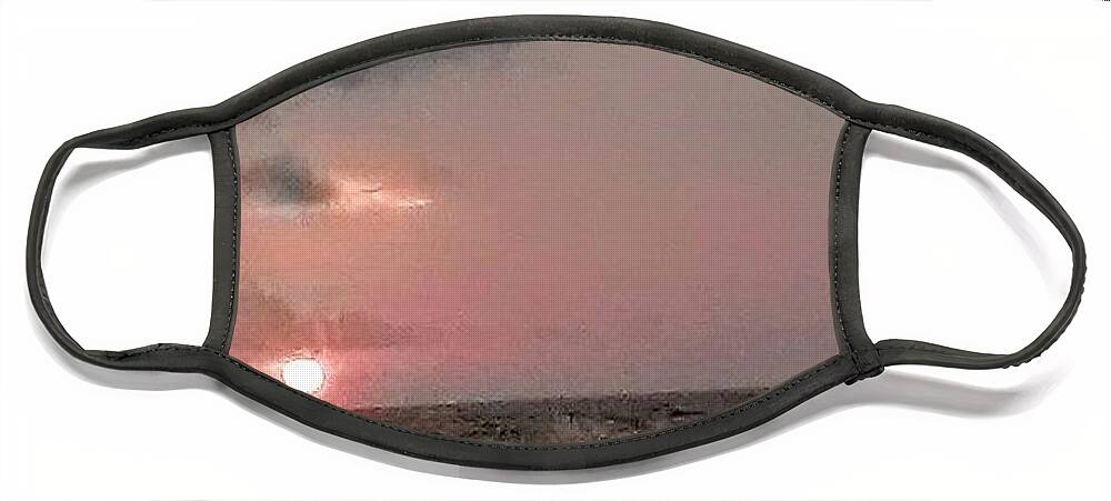 Clearwater Face Mask featuring the photograph Sundown by Suzanne Berthier