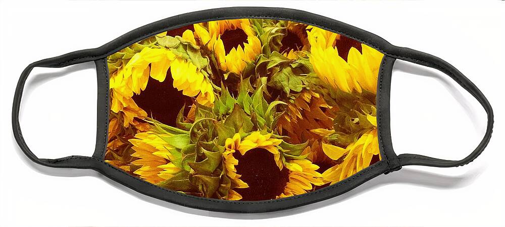 Sunflowers Face Mask featuring the photograph Sunflower Party by Onedayoneimage Photography