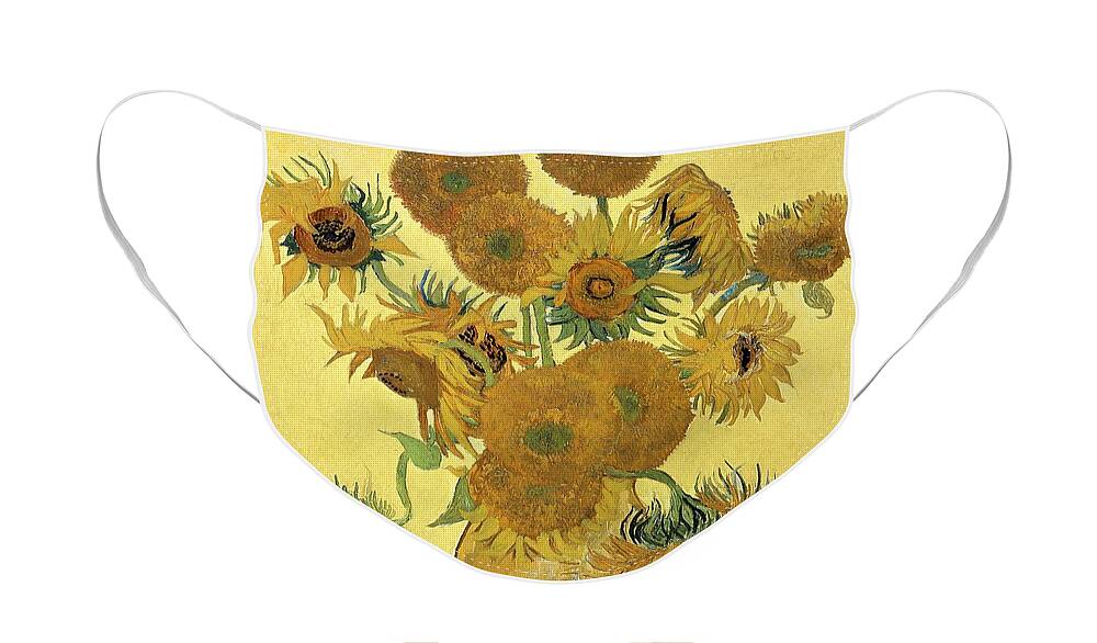 Sunflowers Face Mask featuring the painting Sunflowers, 1888 by Vincent Van Gogh