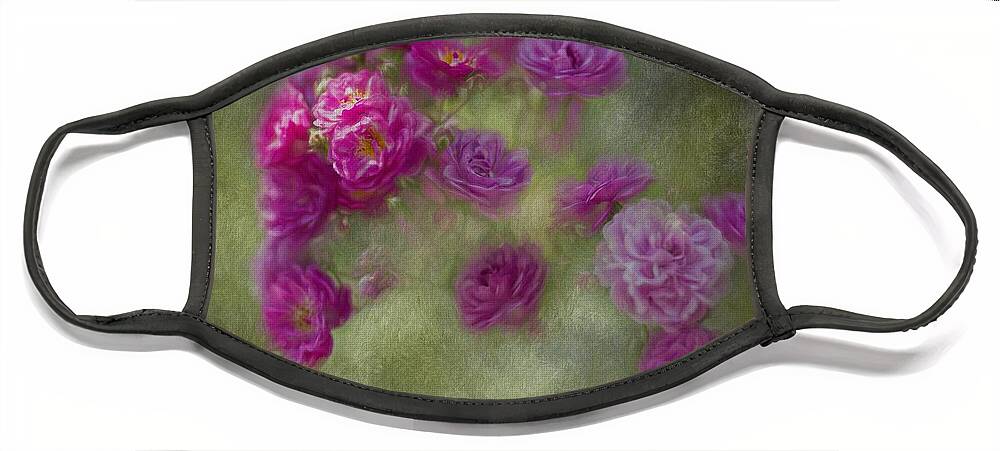 Roses Face Mask featuring the painting Sunkissed Roses by Eva Lechner