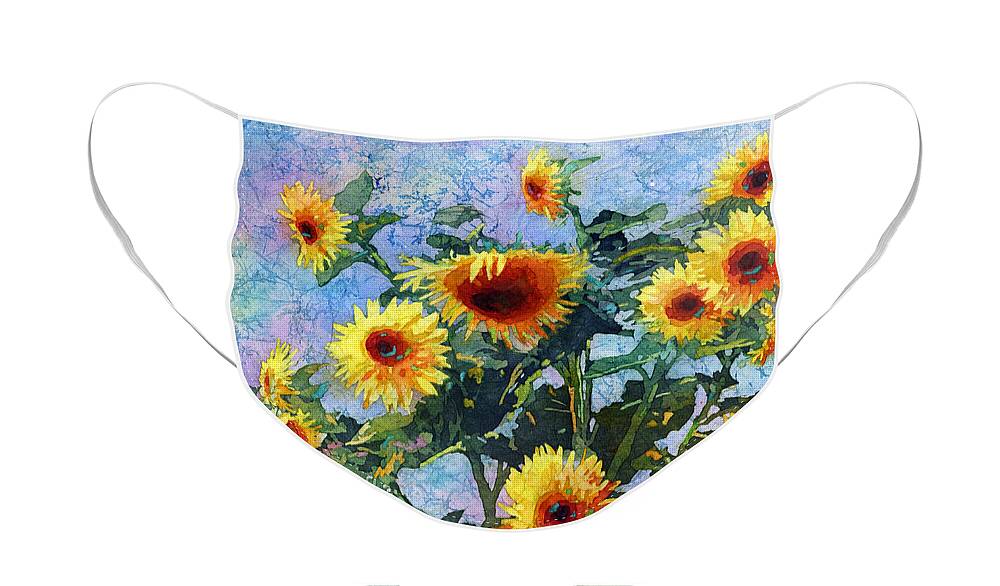 1500.00sunflower Face Mask featuring the painting Sunny Sundance by Hailey E Herrera