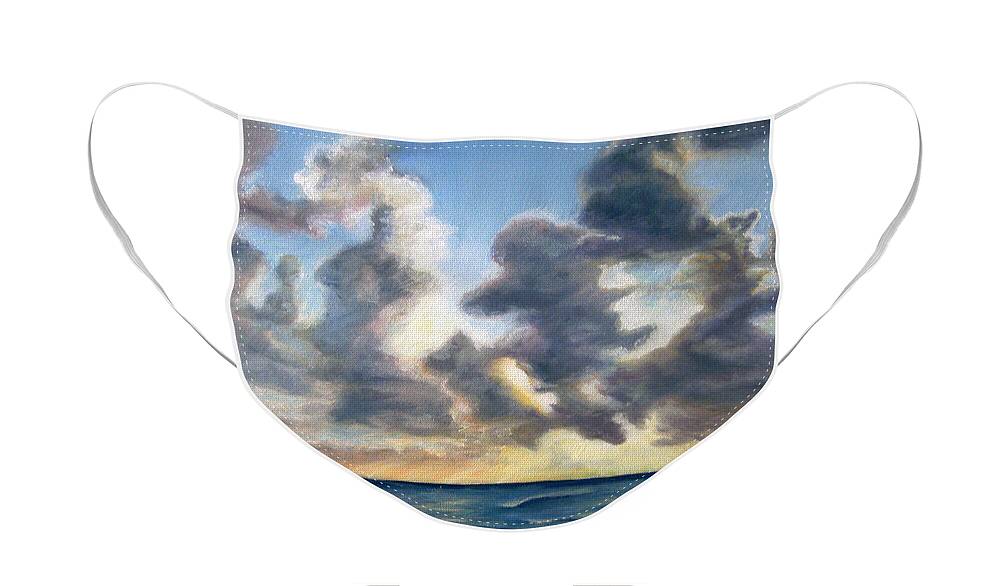 Coast Face Mask featuring the painting Sunrise 01 by Adam Johnson
