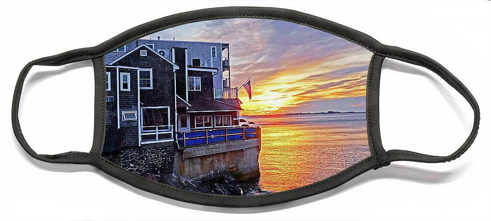 Marblehead Face Mask featuring the photograph Sunrise by the Barnacle Marblehead MA by Toby McGuire