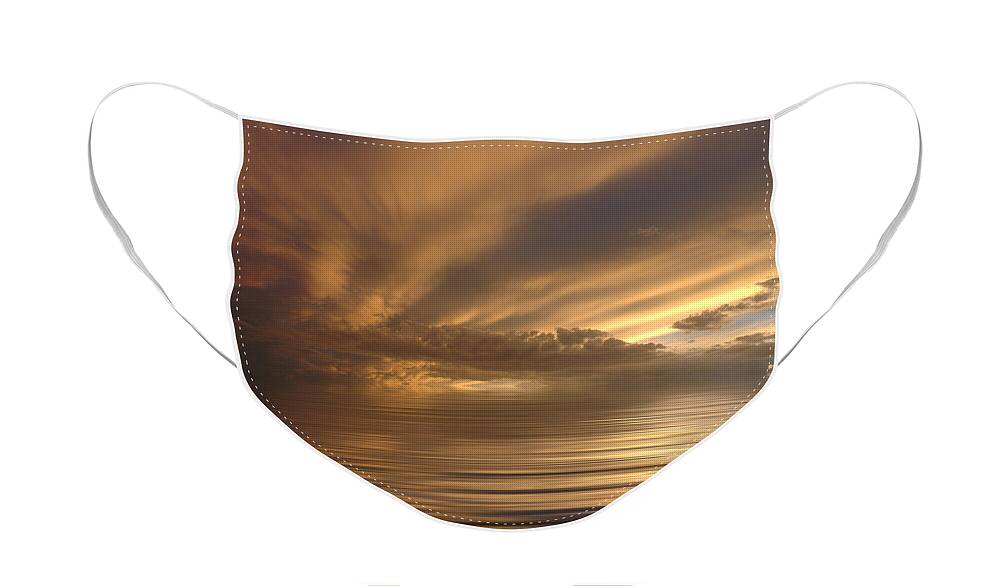 Sunset Face Mask featuring the photograph Sunset at Sea by Jerry McElroy