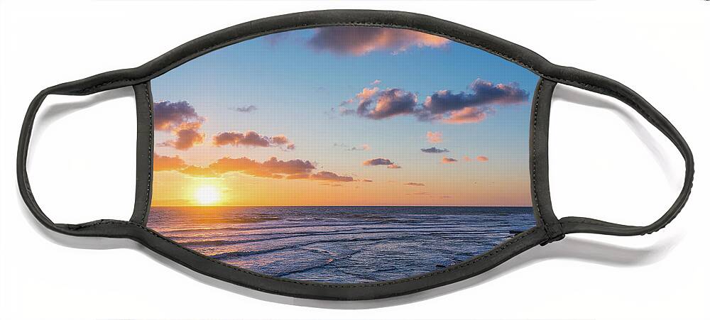 Beach Face Mask featuring the photograph Sunset at Swami's Beach by David Levin