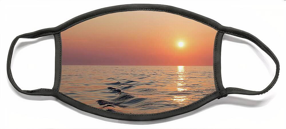 Sunset Face Mask featuring the photograph Sunset on Lake Michigan by Melanie Alexandra Price