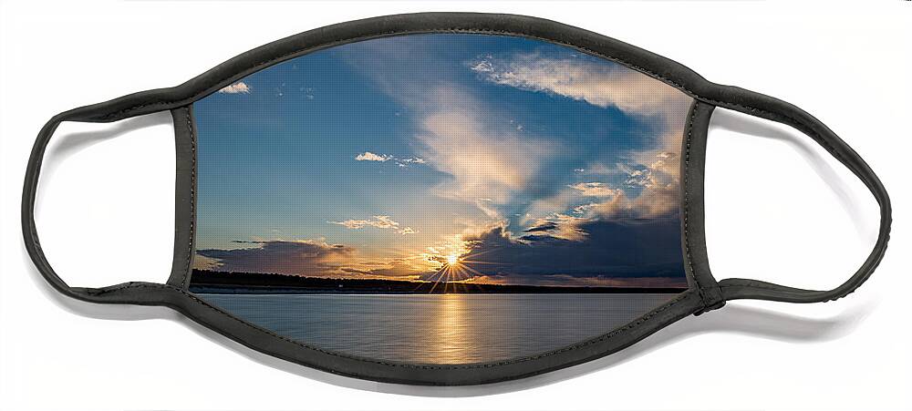 Sunrays Face Mask featuring the photograph Sunset on the Baltic Sea by Andreas Levi