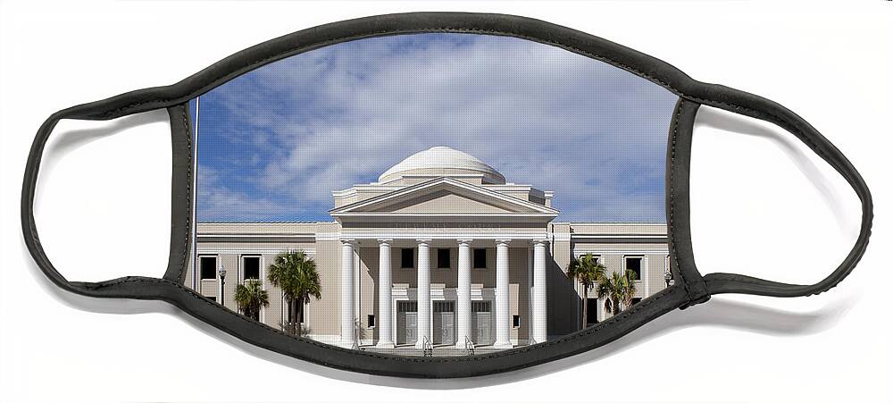 Supreme Court Face Mask featuring the photograph Supreme courthouse in Tallahassee Florida by Anthony Totah