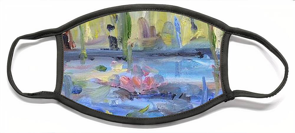 Lily Face Mask featuring the painting Sweet Solitude by Donna Tuten