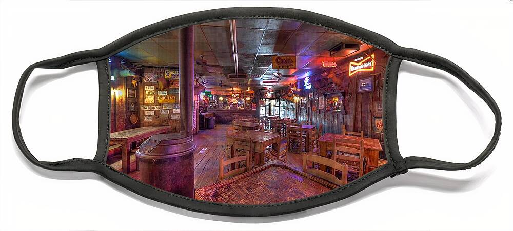 The Dixie Chicken Face Mask featuring the photograph Swinging Doors at the Dixie Chicken by David Morefield