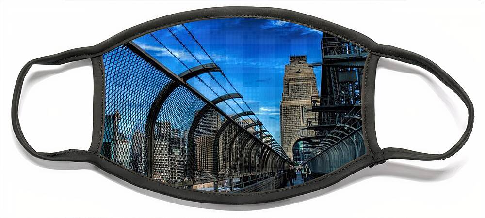 Cityscape Face Mask featuring the photograph Sydney Harbour Bridge Walkway by Diana Mary Sharpton