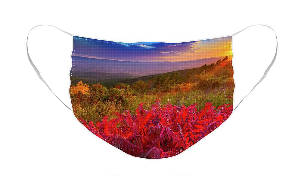 America Face Mask featuring the photograph Talimena Evening by Inge Johnsson