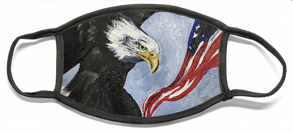 Eagle Face Mask featuring the painting Tangled up in Freedom by Melissa Torres