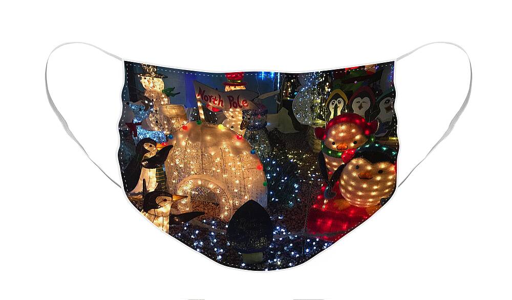Taylor Face Mask featuring the photograph Taylor Residence Christmas Lights Extravaganza 3 by Robert Meyers-Lussier