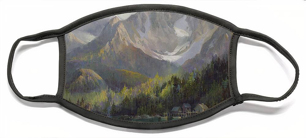 Michael Humphries Face Mask featuring the painting That Glorious LIght by Michael Humphries