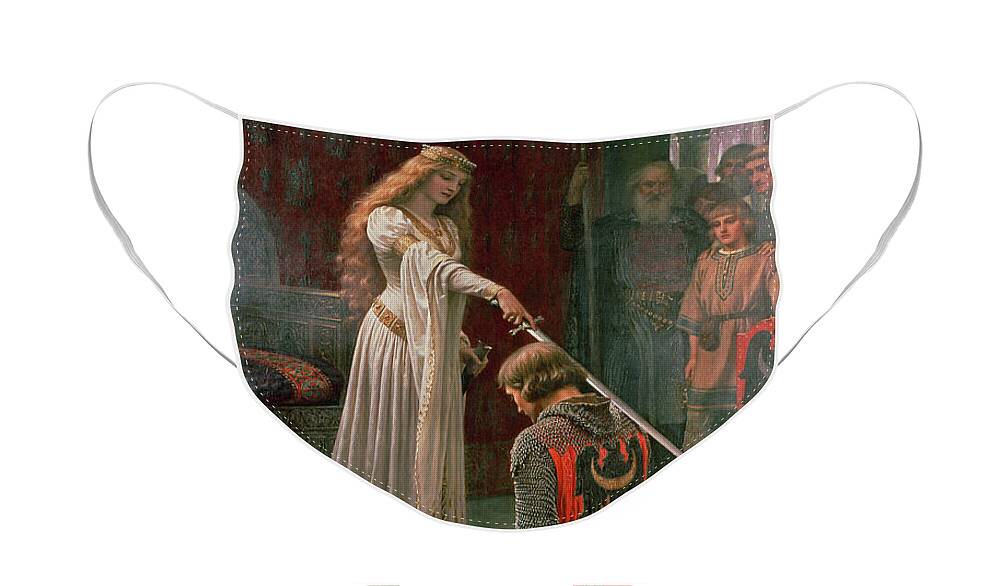 The Face Mask featuring the painting The Accolade by Edmund Blair Leighton
