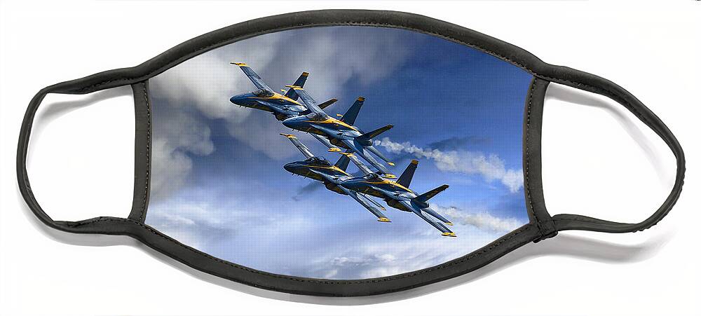Blue Angels Face Mask featuring the digital art The Angels by Airpower Art