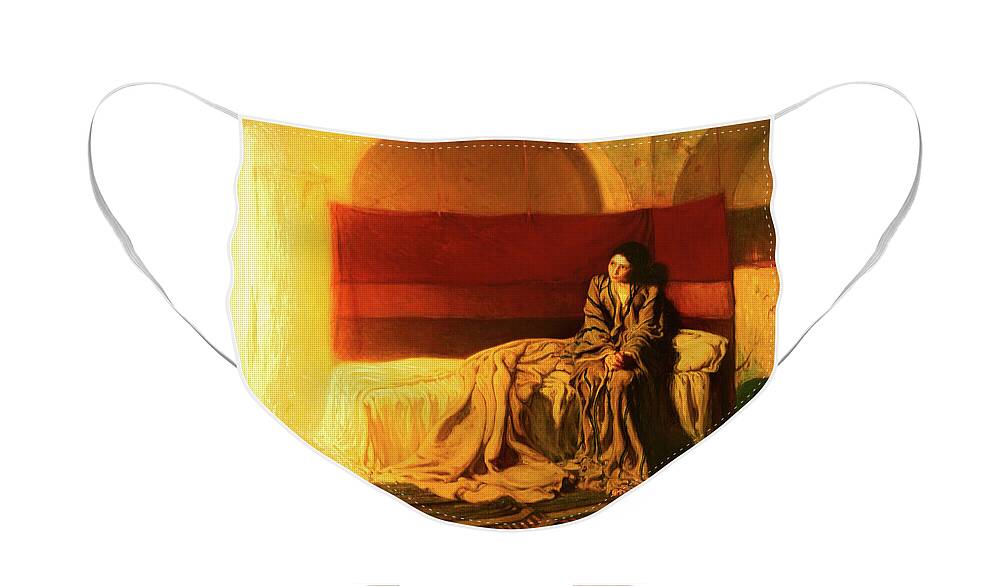 Henry Ossawa Tanner Face Mask featuring the painting The Annunciation by Henry Ossawa Tanner